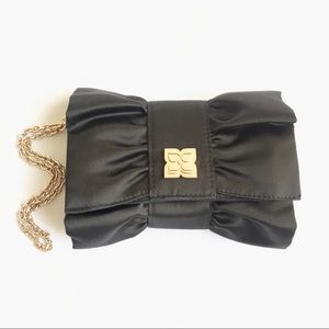 BCBGMaxAzria black satin wristlet NWOT